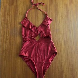 Aerie One Piece Ruffle Swim Suit
